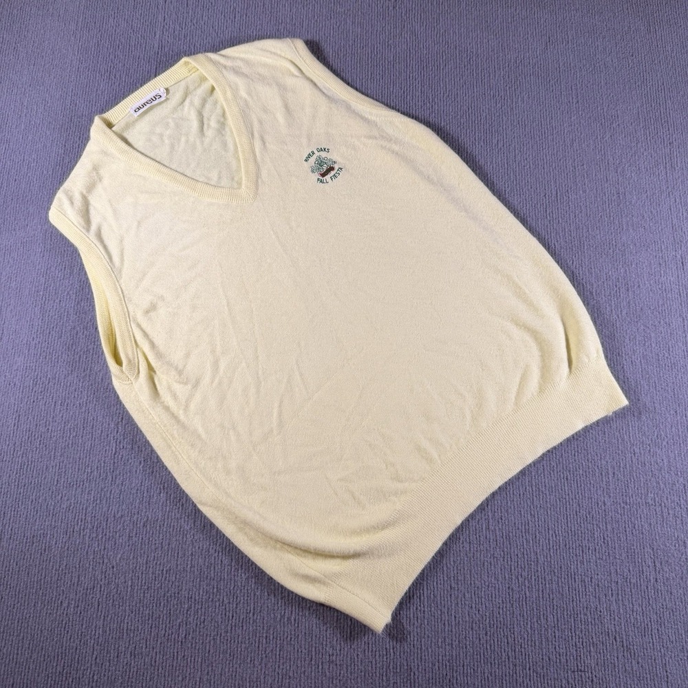 Vintage Aureus Sweater Vest Mens XL V Neck River Oaks Golf Fall Fiesta‎ 80s